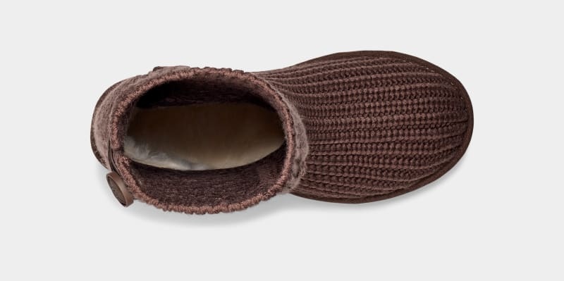 Deep Brown Ugg Classic Cardi Cabled Knit Women's Boots | Saudi Arabia-8421097