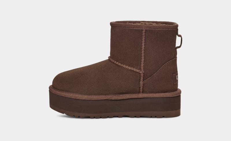 Deep Brown Ugg Classic Mini Platform Kids' Boots | Saudi Arabia-9684120