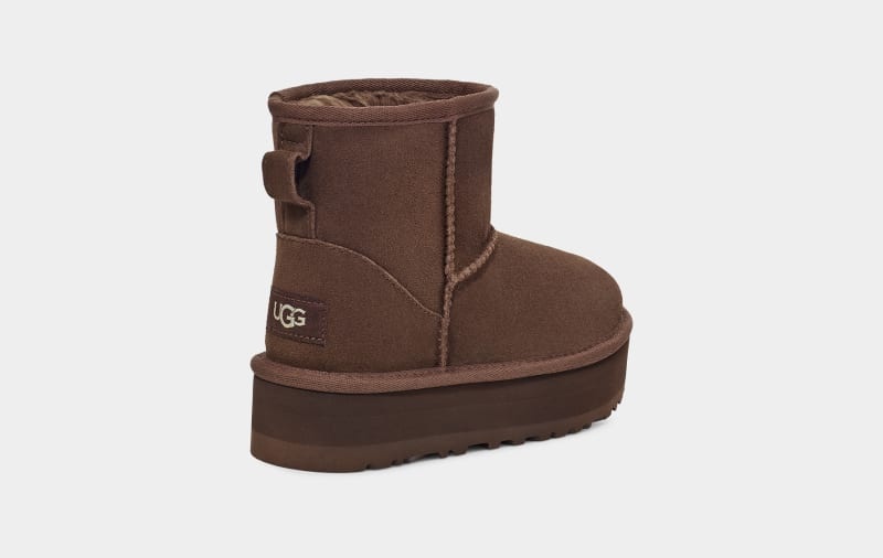 Deep Brown Ugg Classic Mini Platform Kids' Boots | Saudi Arabia-9684120