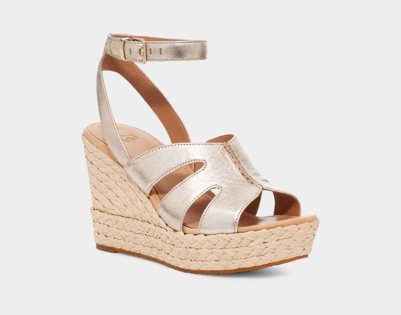 Gold Metal Ugg Careena Women's Sandals | Saudi Arabia-8214390