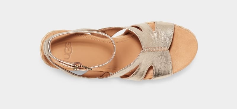 Gold Metal Ugg Careena Women's Sandals | Saudi Arabia-8214390