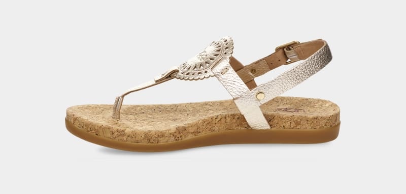 Gold Ugg Ayden Ii Metallic Women's Sandals | Saudi Arabia-9264153