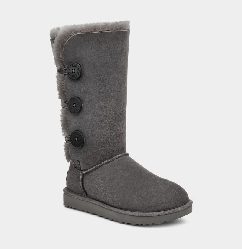 Grey Ugg Bailey Button Triplet Ii Women's Boots | Saudi Arabia-0452967