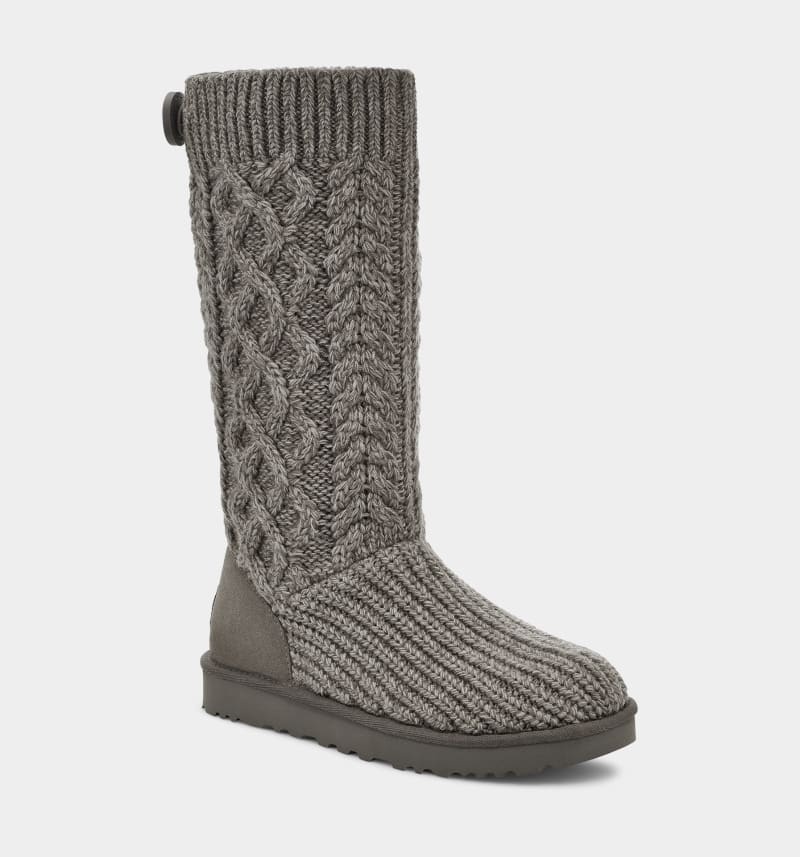 Grey Ugg Classic Cardi Cabled Knit Women's Boots | Saudi Arabia-4293651