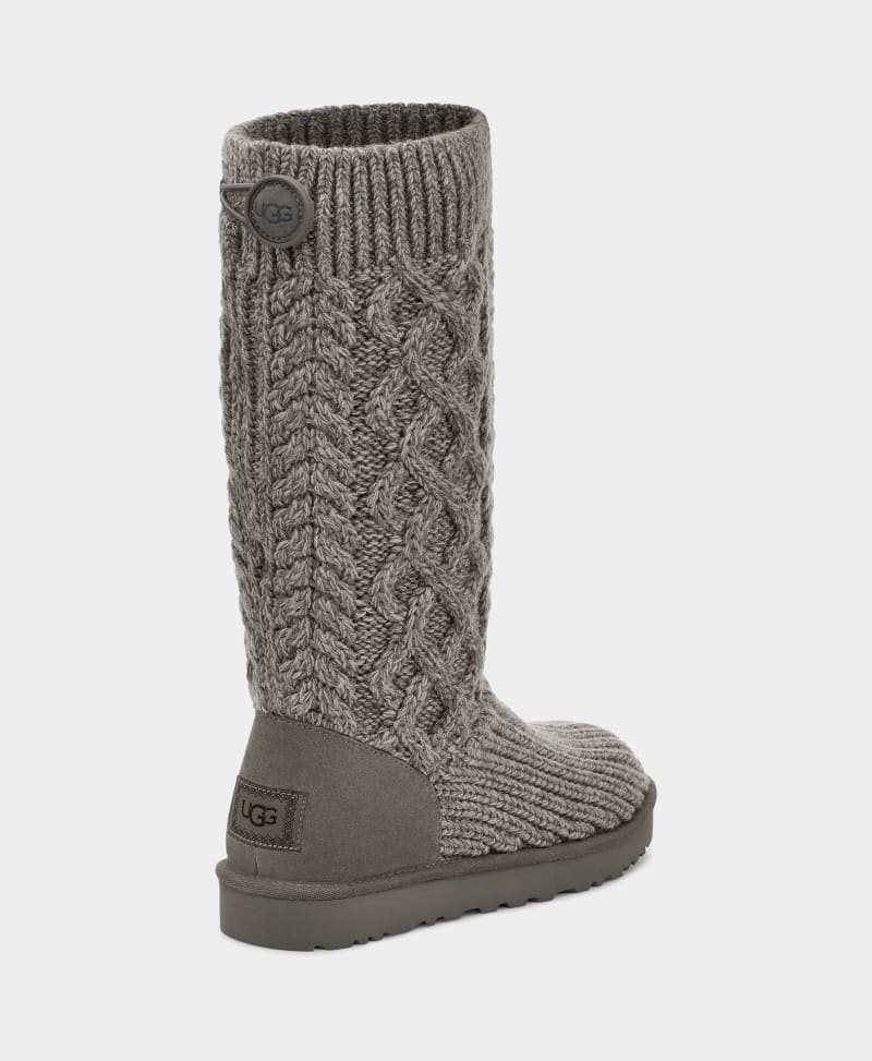 Grey Ugg Classic Cardi Cabled Knit Women's Boots | Saudi Arabia-4293651