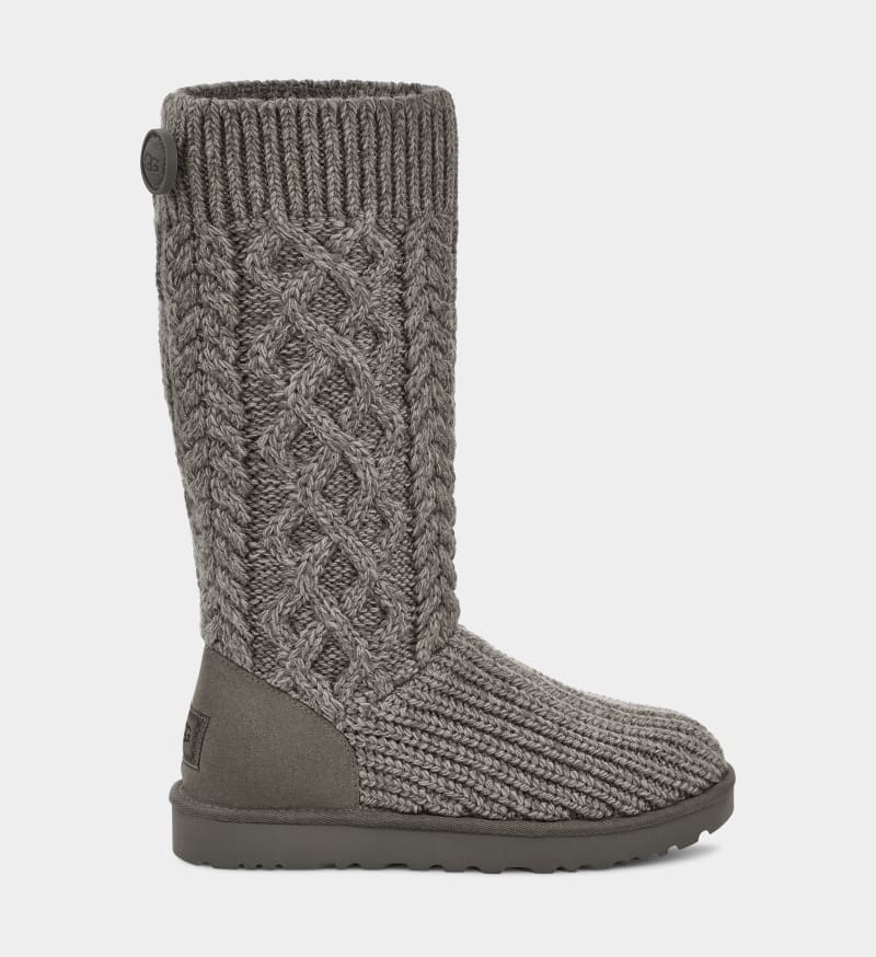 Grey Ugg Classic Cardi Cabled Knit Women\'s Boots | Saudi Arabia-4293651