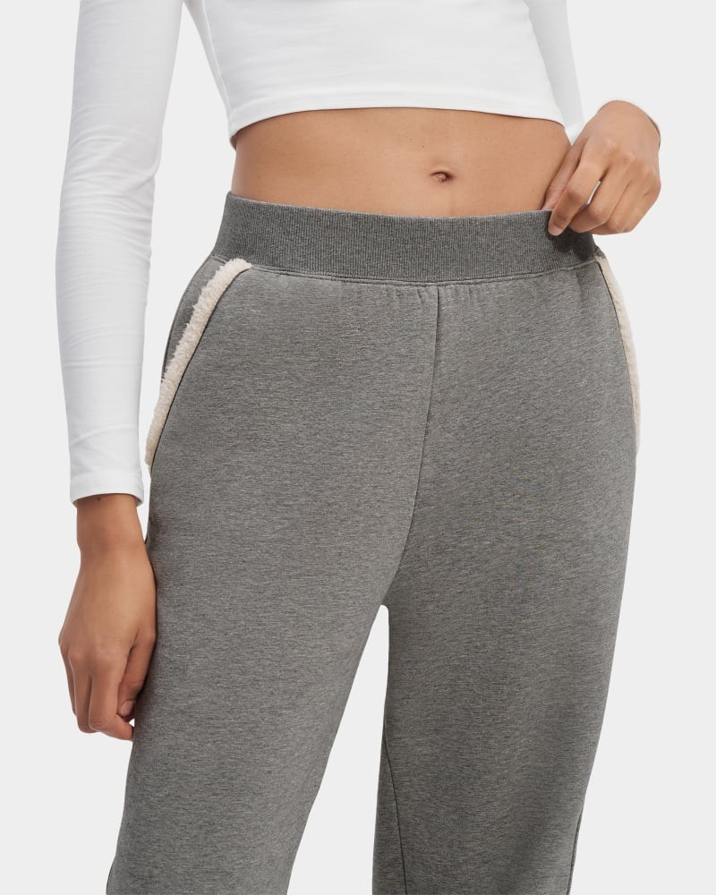 Grey Ugg Daylin Bonded Fleece Logo Women's Pants | Saudi Arabia-1853602