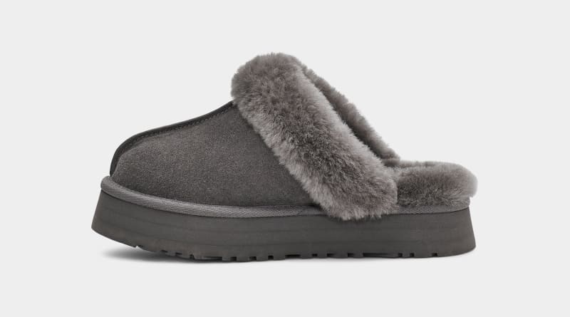 Grey Ugg Disquette Women's Slippers | Saudi Arabia-1046953