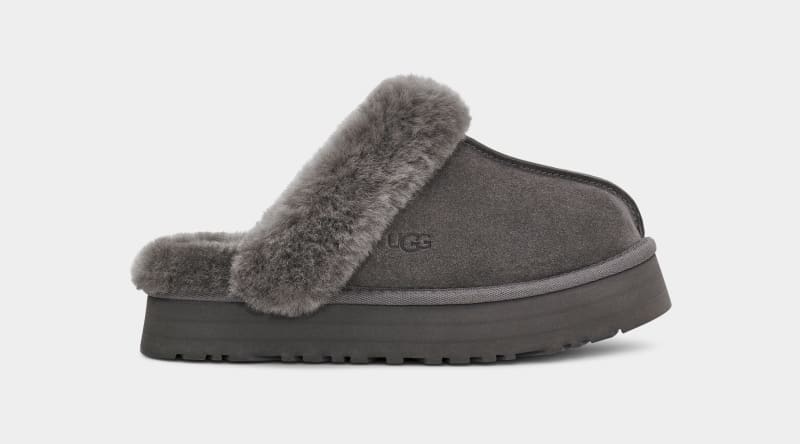 Grey Ugg Disquette Women\'s Slippers | Saudi Arabia-1046953