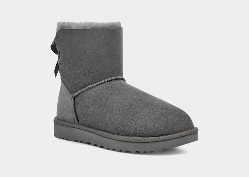 Grey Ugg Mini Bailey Bow Ii Women's Boots | Saudi Arabia-5368971