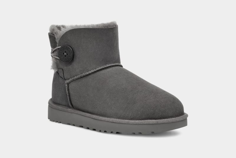 Grey Ugg Mini Bailey Button Ii Women's Boots | Saudi Arabia-9245861