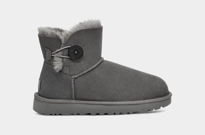 Grey Ugg Mini Bailey Button Ii Women\'s Boots | Saudi Arabia-9245861