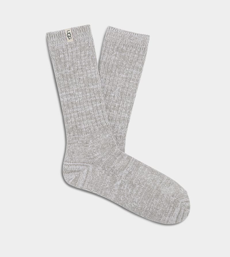 Grey Ugg Rib Knit Slouchy Crew Women\'s Socks | Saudi Arabia-3417856