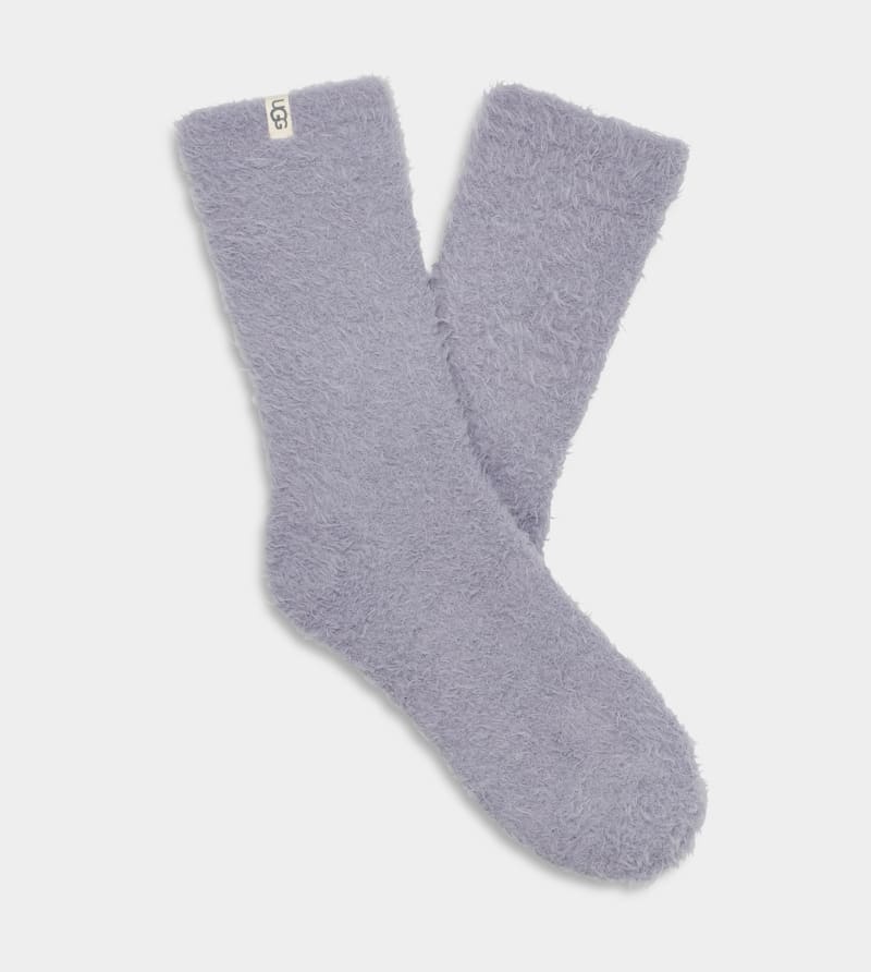 Grey Ugg Teddi Cozy Crew Women\'s Socks | Saudi Arabia-6307154