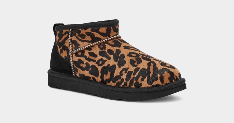 Leopard Ugg Classic Ultra Mini Panther Women's Boots | Saudi Arabia-9170325