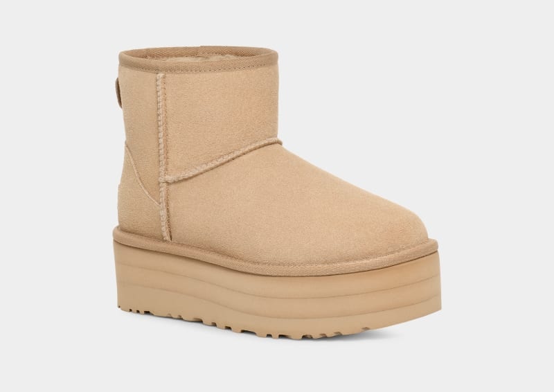 Mustard Ugg Classic Mini Platform Women's Boots | Saudi Arabia-6012973