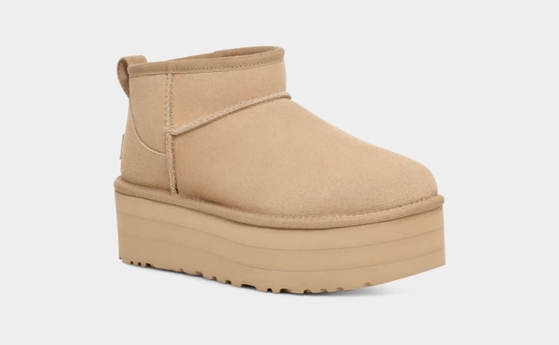 Mustard Ugg Classic Ultra Mini Platform Women's Boots | Saudi Arabia-2947368