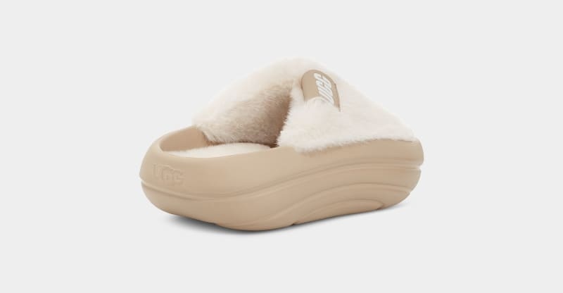 Mustard Ugg Foamo Uggplush Women's Slides | Saudi Arabia-9317402