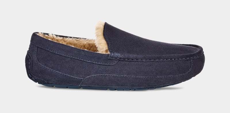 Navy Ugg Ascot Men\'s Slippers | Saudi Arabia-1769340