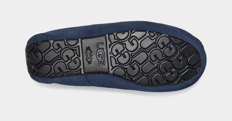 Navy Ugg Ascot Men's Slippers | Saudi Arabia-3147250