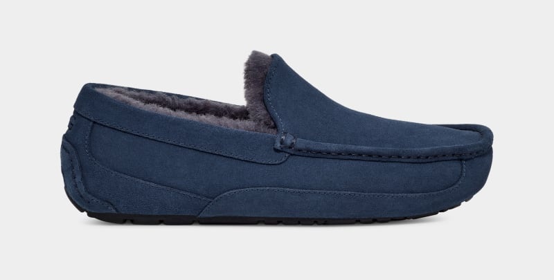 Navy Ugg Ascot Men\'s Slippers | Saudi Arabia-3147250