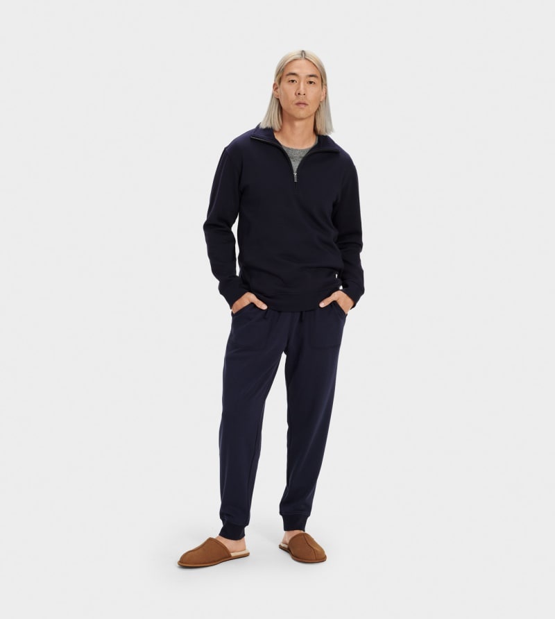 Navy Ugg Zeke Half Zip Men's Pullover | Saudi Arabia-1950763