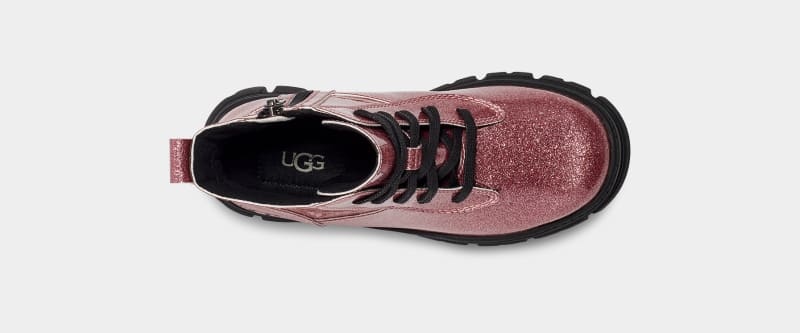 Pink Ugg Ashton Lace Up Glitter Kids' Boots | Saudi Arabia-5682914