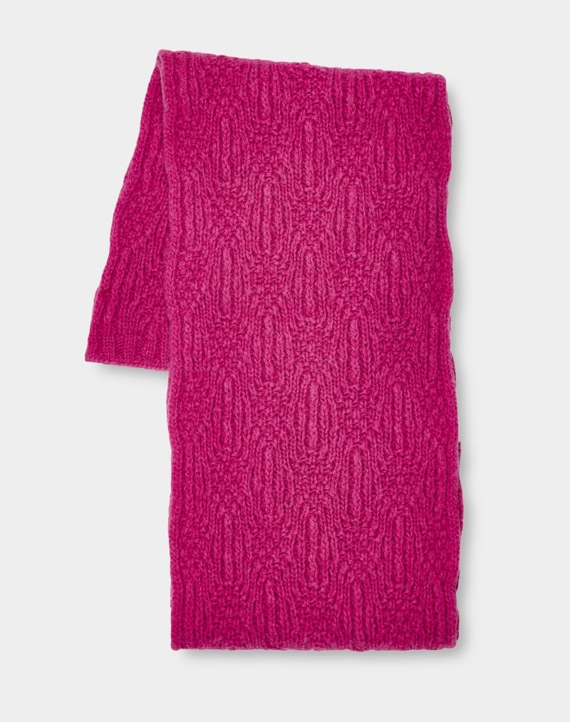 Pink Ugg Desmond Cable Knit Women's Scarf | Saudi Arabia-7462890