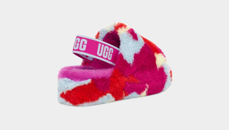 Pink Ugg Fluff Yeah Camopop Women's Slippers | Saudi Arabia-7128396