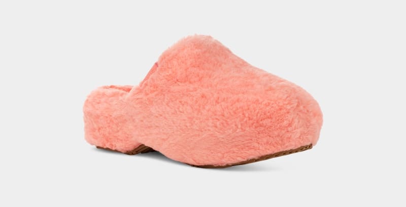 Pink Ugg Fuzz Sugar Clog Women's Clogs | Saudi Arabia-5231069