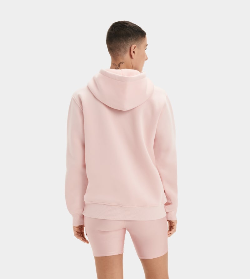 Pink Ugg Rey Fuzzy Logo Women's Hoodie | Saudi Arabia-7961052