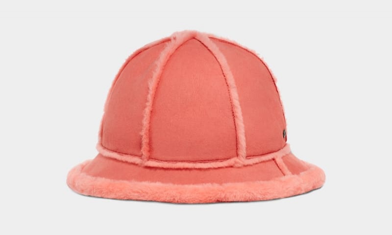 Pink Ugg Sheepskin Spillseam Women's Bucket Hats | Saudi Arabia-1397825