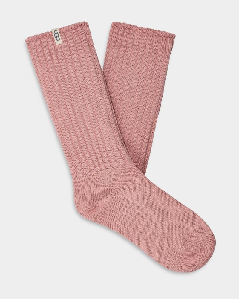 Pink Ugg Tyla Slouchy Crew Women\'s Socks | Saudi Arabia-8123954