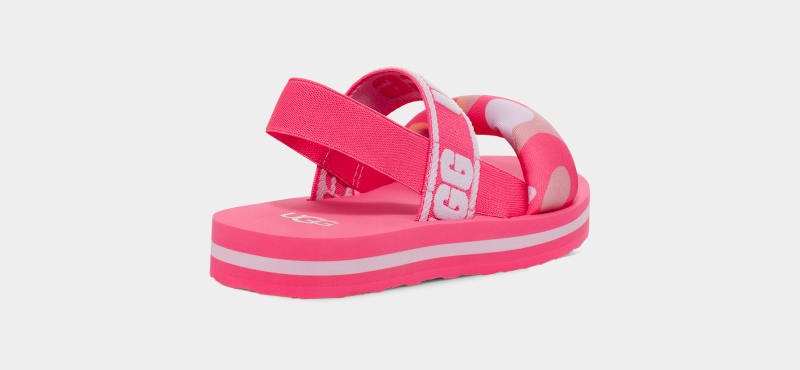 Pink Ugg Zuma Sling Camopop Kids' Slippers | Saudi Arabia-3584169