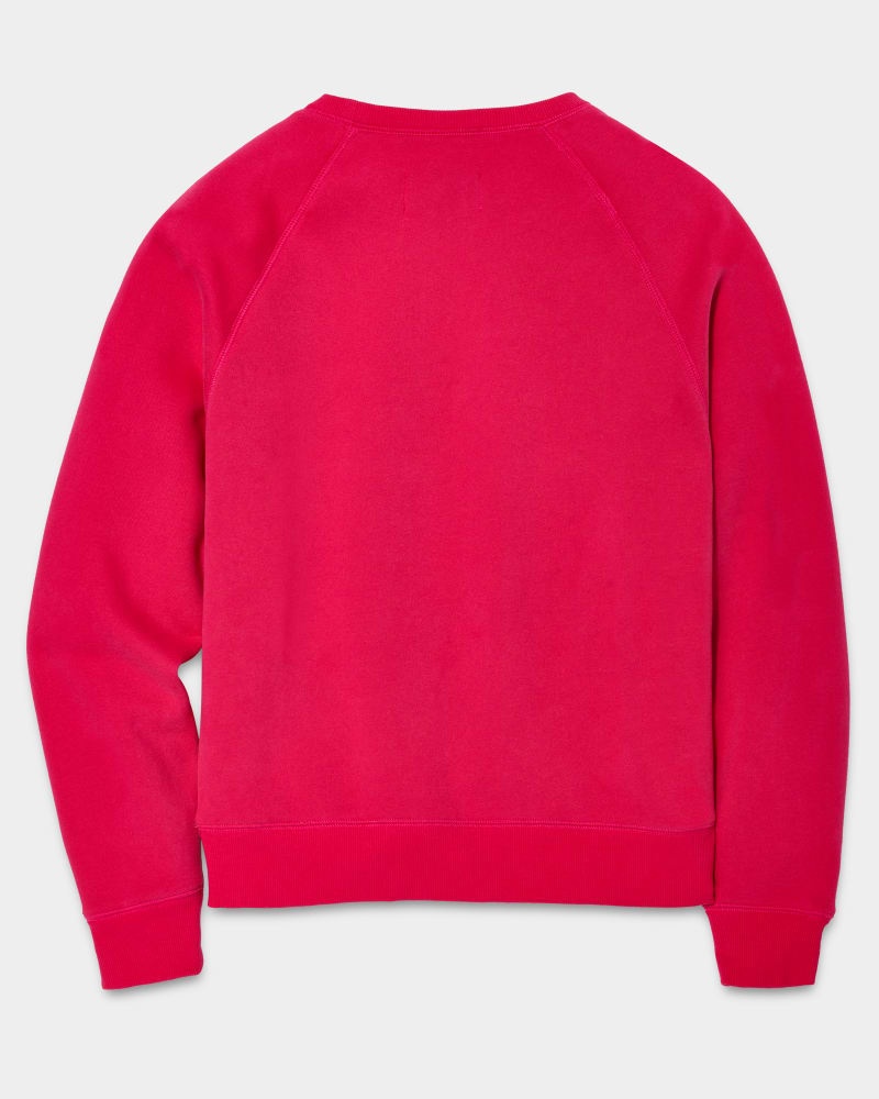 Pink / Dark Red Ugg Madeline Fuzzy Logo Crewneck Women's Sweatshirts | Saudi Arabia-9853472