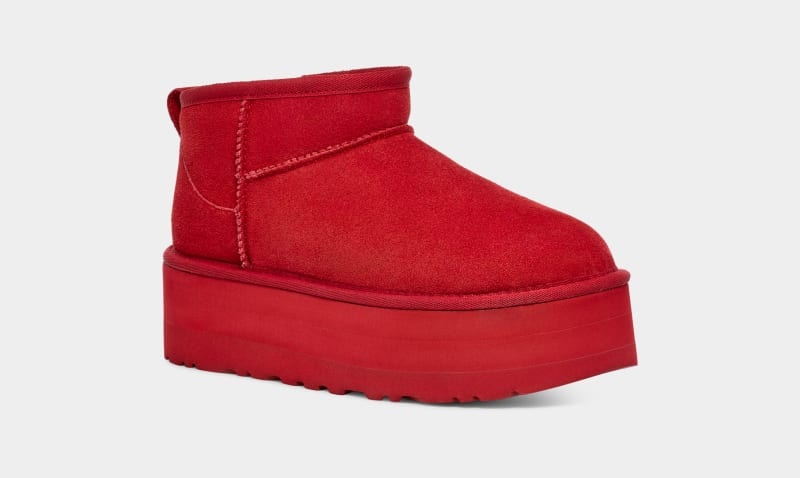 Red Ugg Classic Ultra Mini Platform Women's Boots | Saudi Arabia-1576328