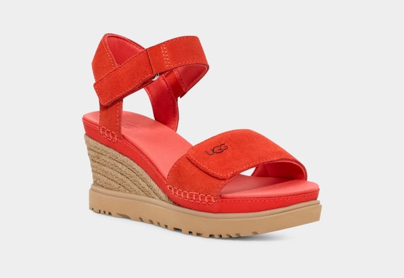 Red Ugg Ileana Strap Women's Sandals | Saudi Arabia-8051936