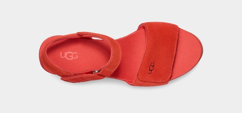 Red Ugg Ileana Strap Women's Sandals | Saudi Arabia-8051936