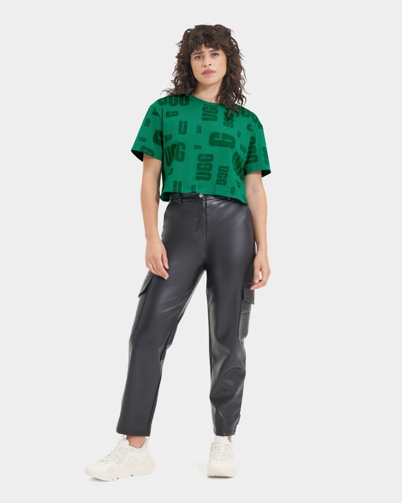 Turquoise Green Ugg Britany Cropped Scatter Women's Tee | Saudi Arabia-5407398