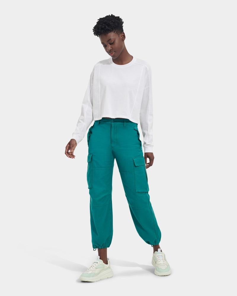 White Ugg Delylah Long Sleeve Crop Women's Tops | Saudi Arabia-5072648