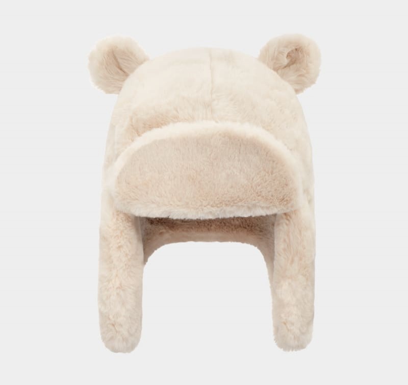 White Ugg Faux Fur Trapper With Ears Kids\' Hats | Saudi Arabia-5609437