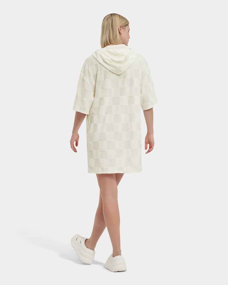 White Ugg Kassey Hooded Check Women's Dress | Saudi Arabia-8750421