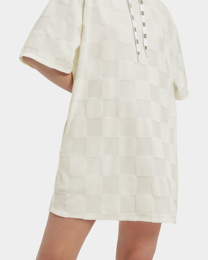 White Ugg Kassey Hooded Check Women's Dress | Saudi Arabia-8750421