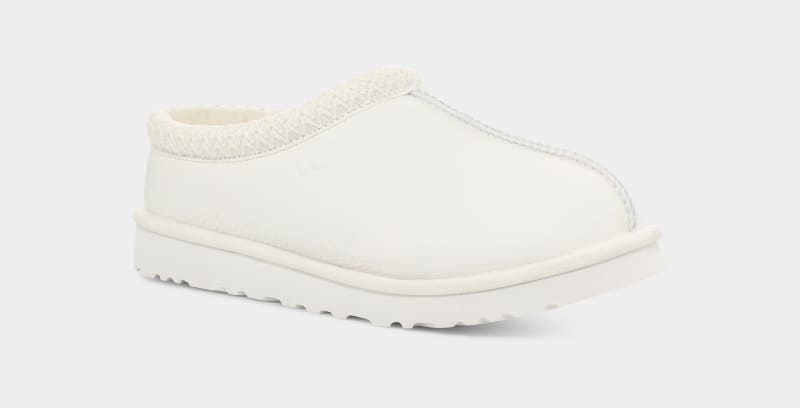 White Ugg Tasman Leather Men's Slippers | Saudi Arabia-5178096