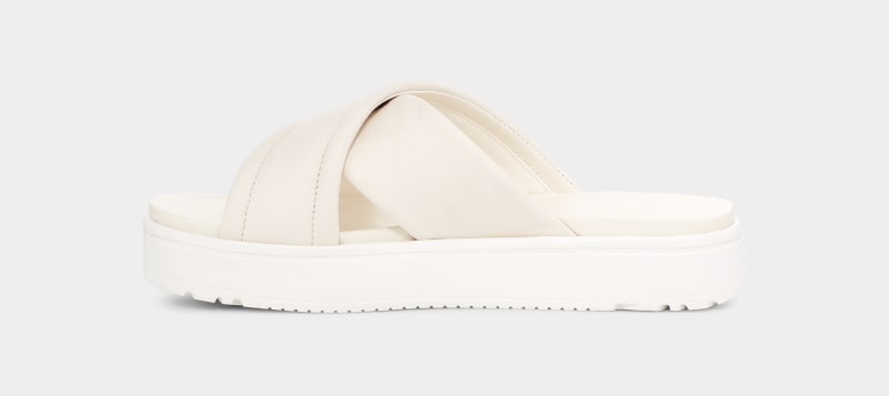 White Ugg Zayne Crossband Women's Slides | Saudi Arabia-4501239