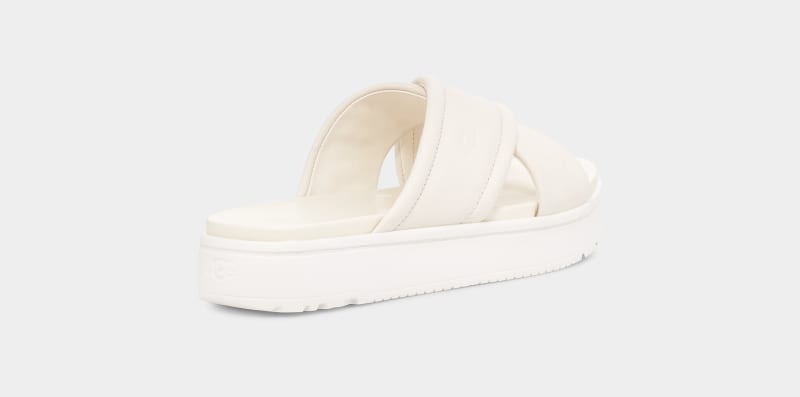 White Ugg Zayne Crossband Women's Slides | Saudi Arabia-4501239