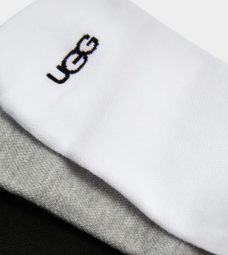 White / Grey / Black Ugg Oliver No Show 3 Pack Men's Socks | Saudi Arabia-2140657