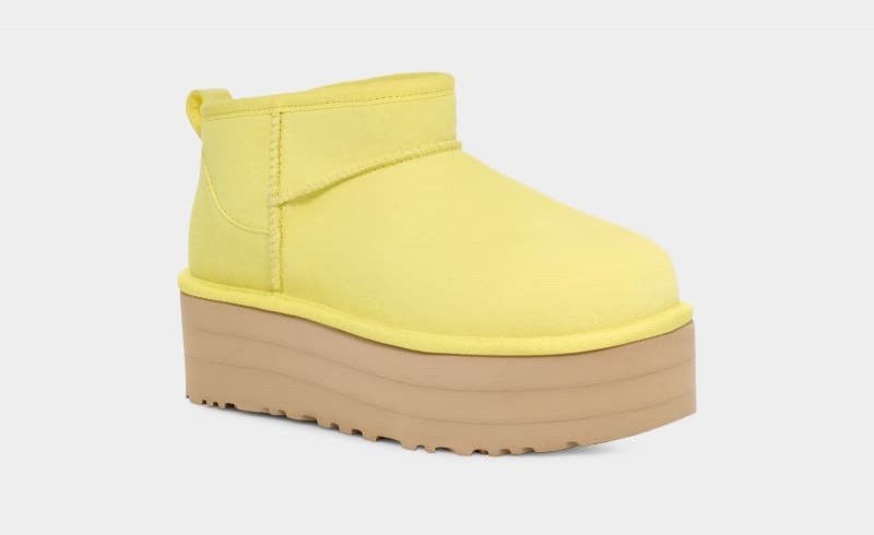 Yellow Ugg Classic Ultra Mini Platform Women's Boots | Saudi Arabia-4932786