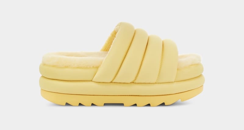 Yellow Ugg Maxi Women\'s Slides | Saudi Arabia-0821936