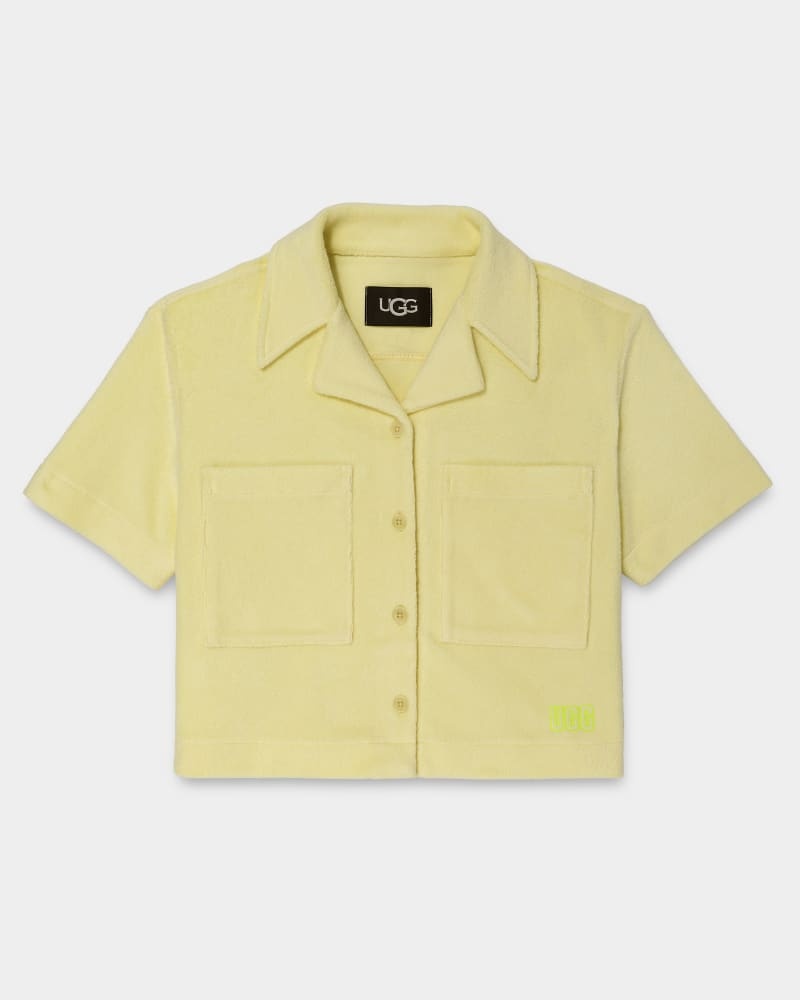 Yellow Ugg Saniyah Short Sleeve Buttondown Women's Shirts | Saudi Arabia-7160385